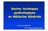 Gestes techniques gynécologiques en Médecine Générale