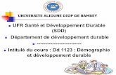 UFR Santé et Développement Durable (SDD) Département de ...