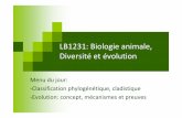 LB1231: Biologie animale, Diversitéet évolution
