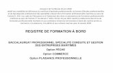 REGISTRE DE FORMATION À BORD - Ministère de la Mer