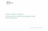 PAF 2021-2022 Parcours thématiques de formation