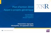 Plan d’ation 2014 Appel à projets générique