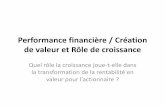 Performance financière / Création de valeur et Rôle de ...