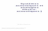 Systèmes acoustiques et analogies électro- acoustiques