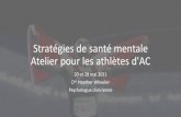Stratégies de santé mentale Atelier pour les athlètes d'AC