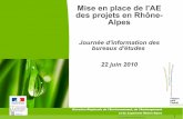 Mise en place de l'AE des projets en Rhône- Alpes
