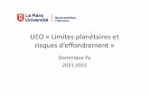 UEO «Limites planétaires et risques d’effondrement»
