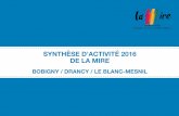 SYNTHÈSE D’ACTIVITÉ 2016 DE LA MIRE - La Mire - Accueil