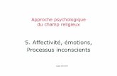 5. Affectivité, émotions, Processus inconscients
