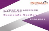 LIVRET DE LICENCE 2ème année - Faculté d'économie