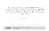 Contribution du projet GEREPHYTI au programme de sélection ...