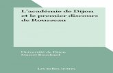 L'académie de Dijon et le premier discours de Rousseau