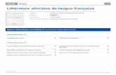 Littérature africaine de langue française