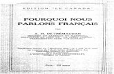 POURQUOI NOUS PARLONS FRANÇAI