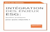 INTÉGRATION DES ENJEUX ESG - Novethic