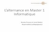 L’alternance en Master 1 Informatique