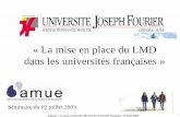 La mise en place du LMD dans les universités françaises