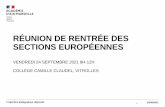 RÉUNION DE RENTRÉE DES SECTIONS EUROPÉENNES