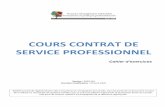 COURS CONTRAT DE SERVICE PROFESSIONNEL