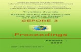 Proceedings GEPORE3 Volume 1 2009 sommaire