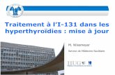 Traitement à l’I-131 dans les hyperthyroïdies : mise à jour