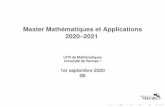 Master Mathématiques et Applications 2020 2021