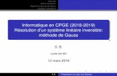 Informatique en CPGE (2018-2019) Résolution d'un système ...