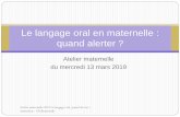 Le langage oral en maternelle : quand alerter
