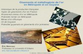 Gisements et métallogénie de l’or en Métropole et en Guyane