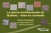 La pierre architecturale au Québec : mise en contexte