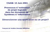 CNAM- 13 Juin 2001 Processus d ’estimation de projet ...