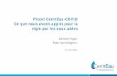 Projet CentrEau-COVID Ce que nous avons appris pour la ...