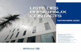LISTEDES PRINCIPAUX CONTACTS - Allianz