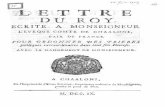 Lettre Du Roy, Ecrite A Monseigneur L'Eveque Comte de ...