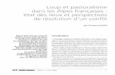 Loup et pastoralisme dans les Alpes françaises : état des ...