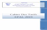 Cahier Des Tarifs EPAL 2019 - BIMCO