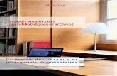 Rapport annuel 2019 des bibliothèques et archives Nom de ...