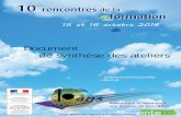 Document de synthèse des ateliers - Ministère de la ...