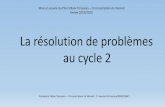 La résolution de problèmes au cycle 2