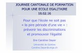 JOURNEE CANTONALE DE FORMATION POUR UNE ECOLE EGALITAIRE …
