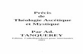 Précis de Théologie Ascétique et Mystique Par Ad. TANQUEREY