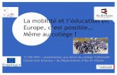 La mobilité et l’éducation en Europe, c’est possible…