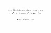 La Kabbale des Lettres d’Abraham Aboulafia