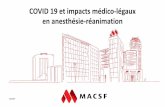 COVID 19 et impacts médico-légaux en anesthésie-réanimation