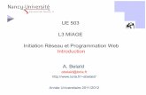 UE 503 L3 MIAGE Initiation Réseau et Programmation Web