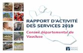 RAPPORT D’ACTIVITÉ DES SERVICES 2019