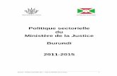Politique sectorielle du Ministère de la Justice Burundi ...