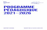 PROGRAMME PÉDAGOGIQUE 2021–2026