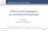 Point sur les pratiques en immuno-hématologie - SFVTT