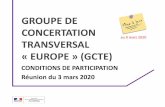 GROUPE DE CONCERTATION TRANSVERSAL « EUROPE » …
